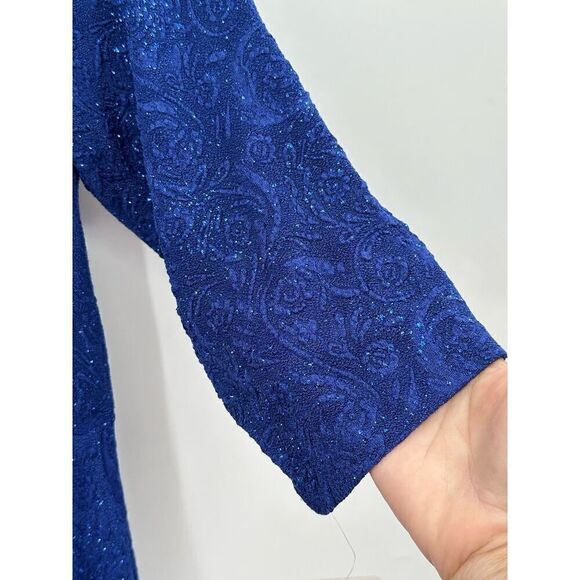 Alex Evenings Long Column Knot Front Dress Womens Plus 14W Electric Blue NWT - Picture 11 of 13